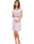Γυναικείο Βαμβακερό Νυχτικό εγκυμοσύνης,  ITALIAN FASHION FELICITA, με άνοιγμα στο μπούστο, ΡΟΖ